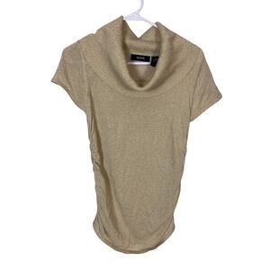 Verve Cream Sparkly Sweater Women’s Petite S/XS | Rayon Wool Cowl Neck Knit Top